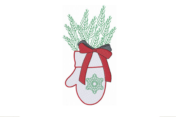 A Christmas Embroidery Review: Mitten & Pine Branches