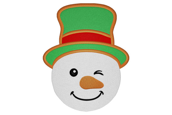 A Cozy Snowman Head Embroidery Design for Practical Holiday Projects