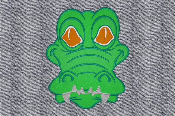 A Playful Alligator Face for Personalized Gift Embroidery