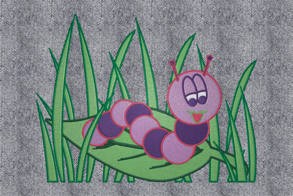 A Worm on a Leaf Embroidery Design: Practical Charm