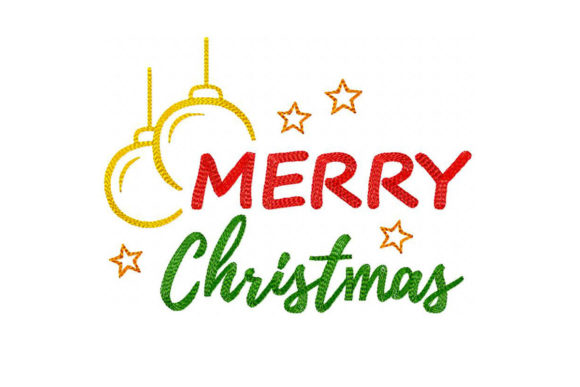 An Embroidery Designer Reviews Merry Christmas with Balls