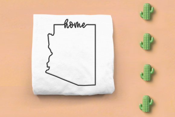 Arizona Home State Outline Embroidery for Heartfelt Gifts