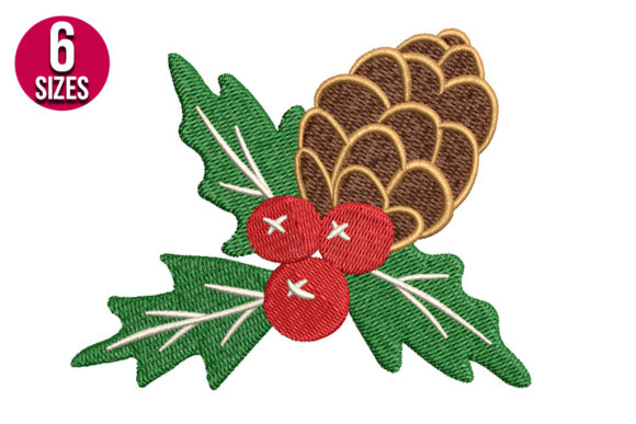 Christmas Pine Cone Embroidery for Real Projects