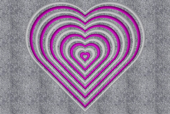 Heart in Heart Embroidery Design for Personalized Gifts